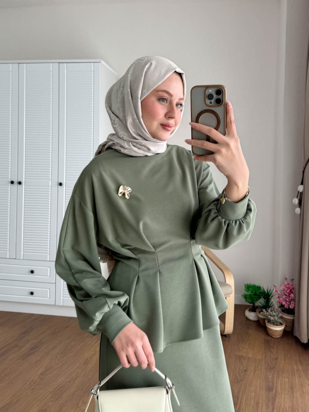 Kuşaklı Gofre Elbise  Siyah