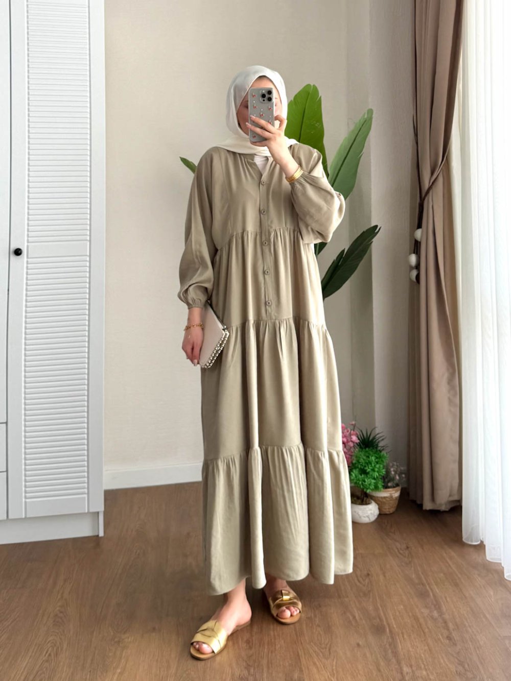 Lily Modal Elbise Açık Yeşil