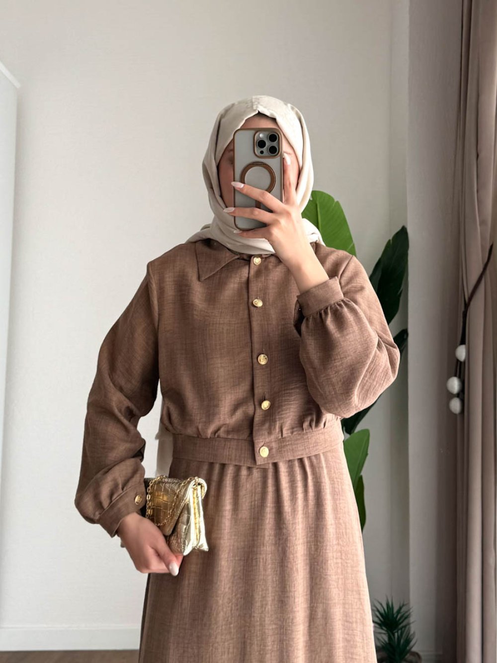 Kuşaklı Gofre Elbise  Siyah