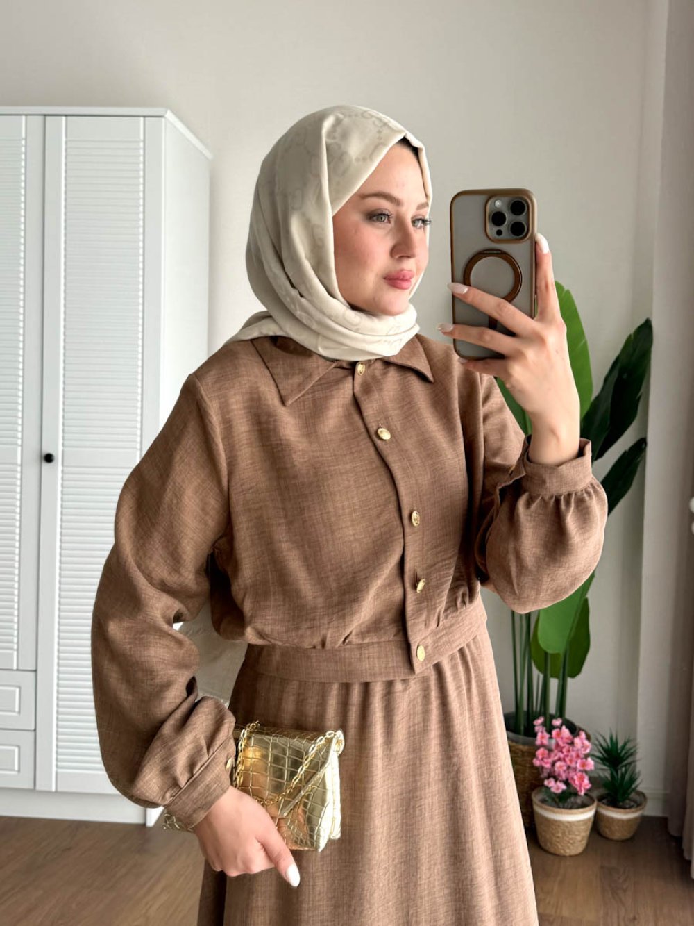 Kuşaklı Gofre Elbise  Siyah