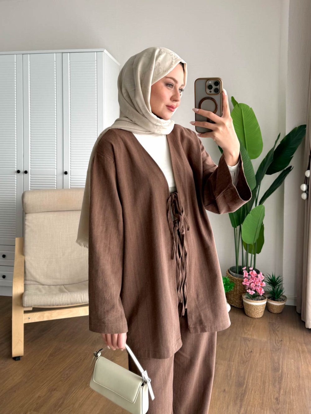 Kuşaklı Gofre Elbise  Siyah